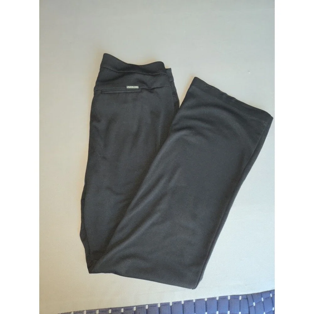 MICHAEL KORS Womens Black Stretch Dress Pants Sz 14W Flare Bootcut Slacks